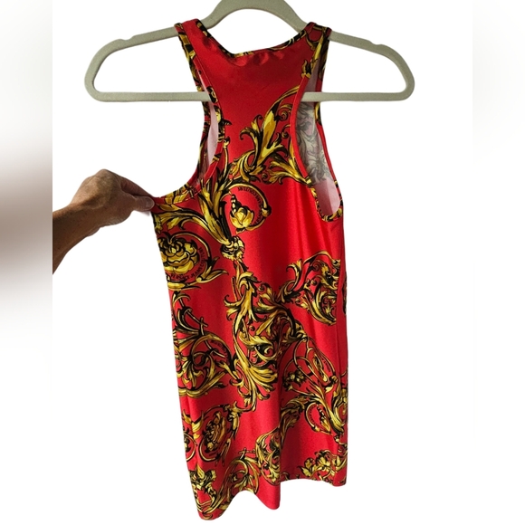 🎁HOLIDAY SPECIAL🎁NWT. VERSACE JEANS COUTURE Red&Gold Garland Mini Dress - Picture 12 of 15